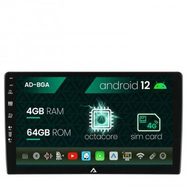 Navigatie All-in-one Universala - Android 12 - A-Octacore 4GB RAM + 64GB ROM - 101 Inch - AD-BGA10004